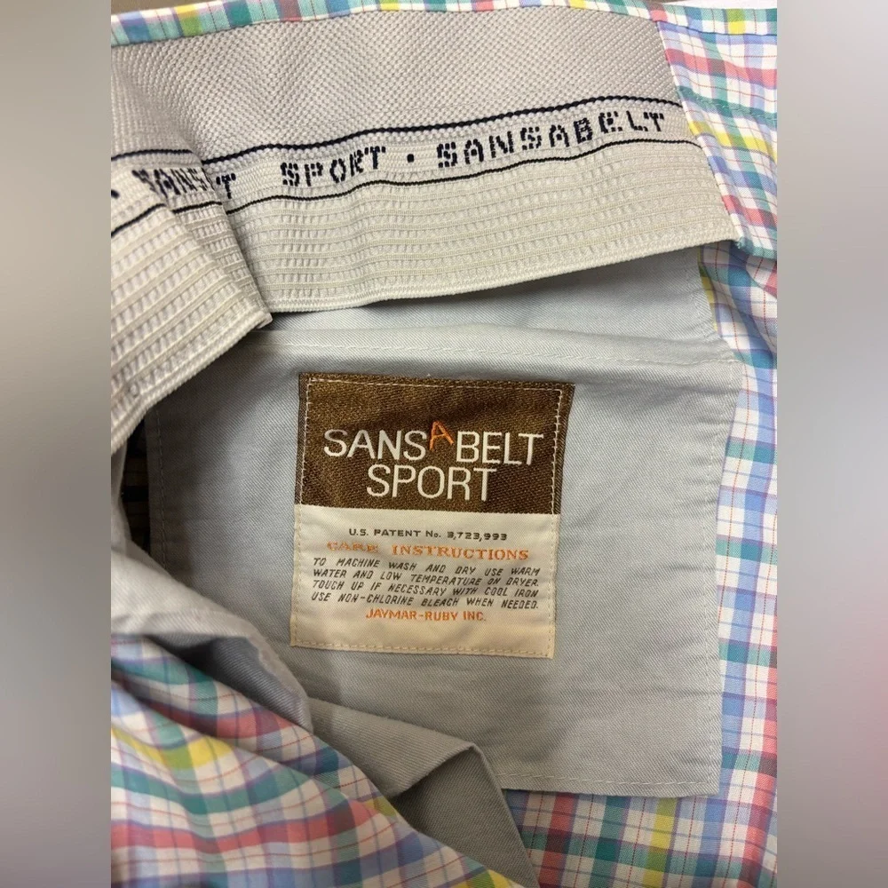 SANSABELT Vintage Golf Pants Pastel Plaid Waist Size 41